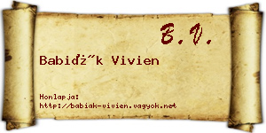 Babiák Vivien névjegykártya