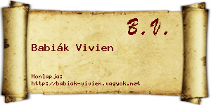 Babiák Vivien névjegykártya
